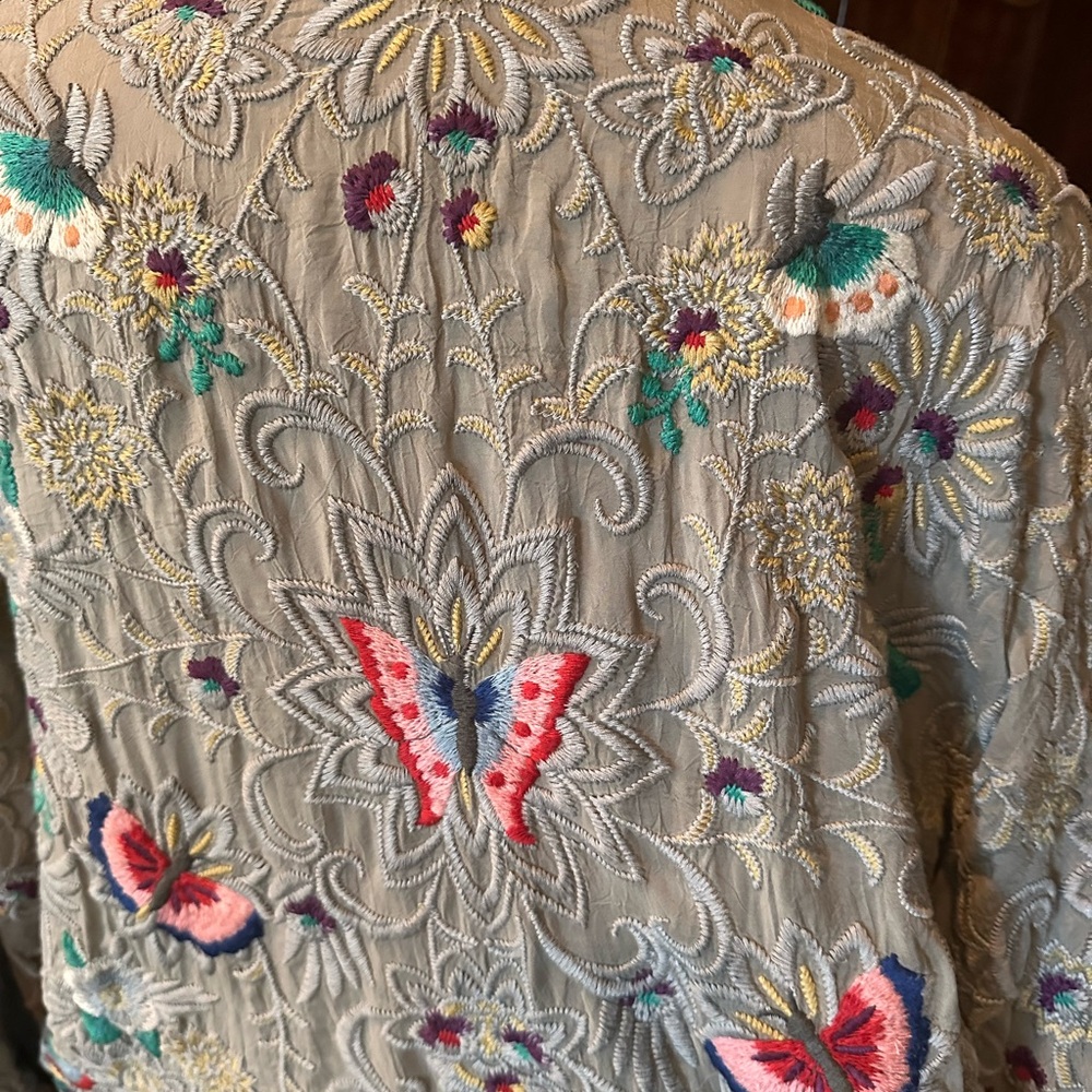 Johnny Was Embroidered Jacket with Multicolor Design - Picture 6 of 9